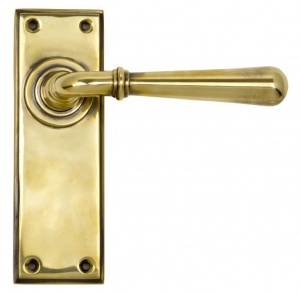 Newbury Lever Door Handle on Various Backplates